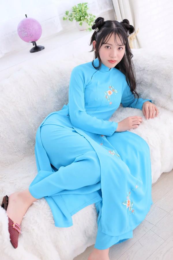    [Minisuka.tv] Mai Hyodo 兵藤まい - Regular Gallery Set 1.02 天蓝奥黛长裙清纯写真 治愈系甜美少女第27张图片