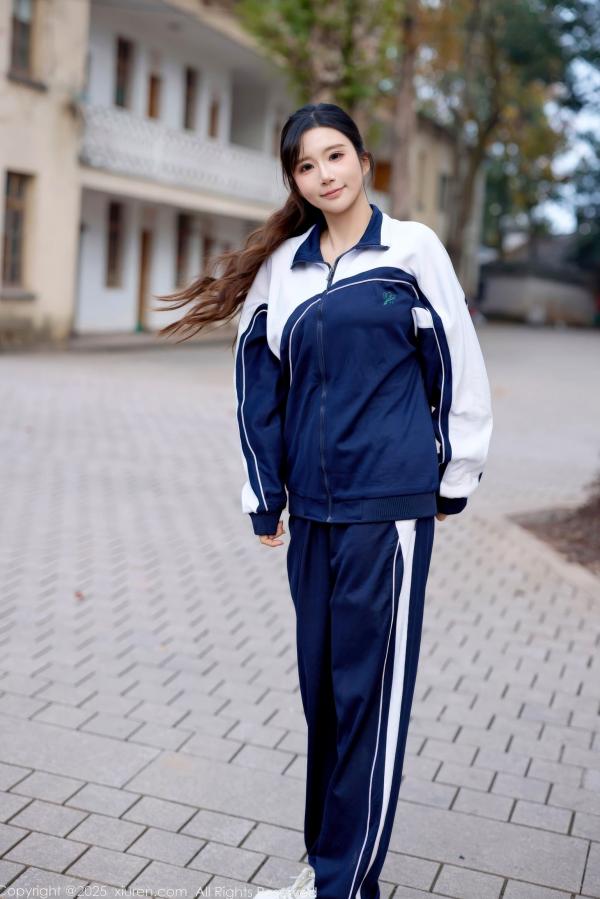    秀人网 NO.11103 小肉肉咪 - 校园风蓝白校服与红色内衣反差美感写真第9张图片