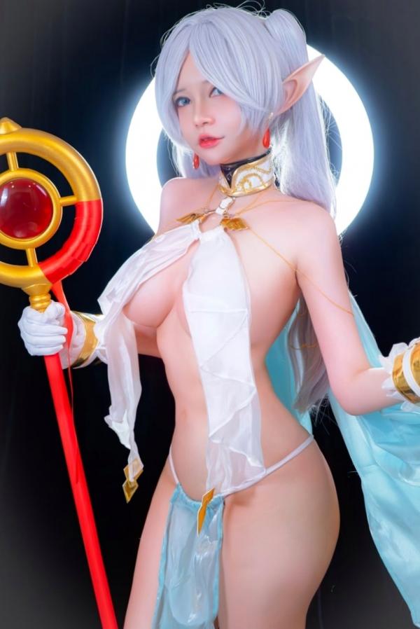    Potato-Godzilla-Frieren-葬送的芙莉莲 精灵同人性感Cosplay大尺度诱惑写真第4张图片