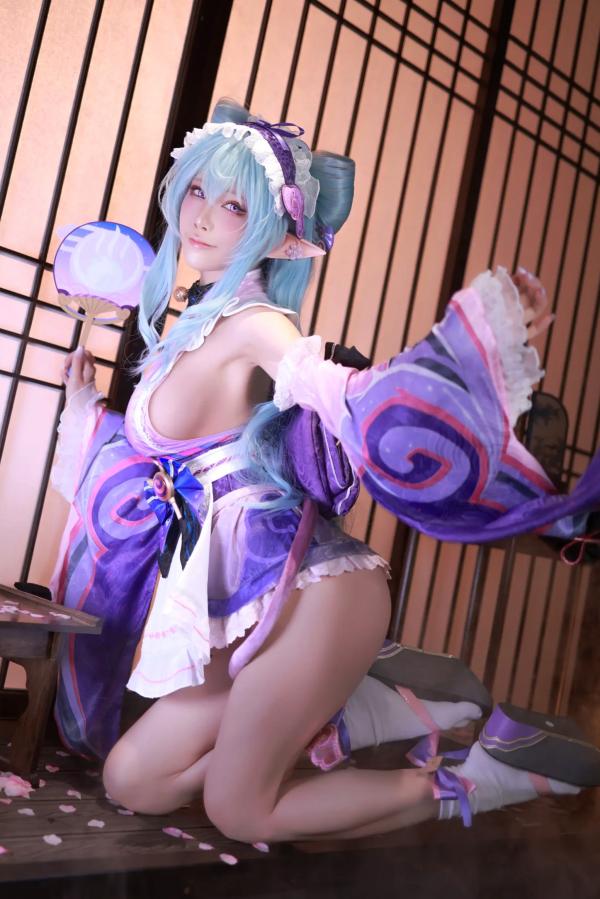    水淼aqua - 梦见月瑞希（原神）日式浴室私房COS写真 性感浴巾诱惑美图第1张图片