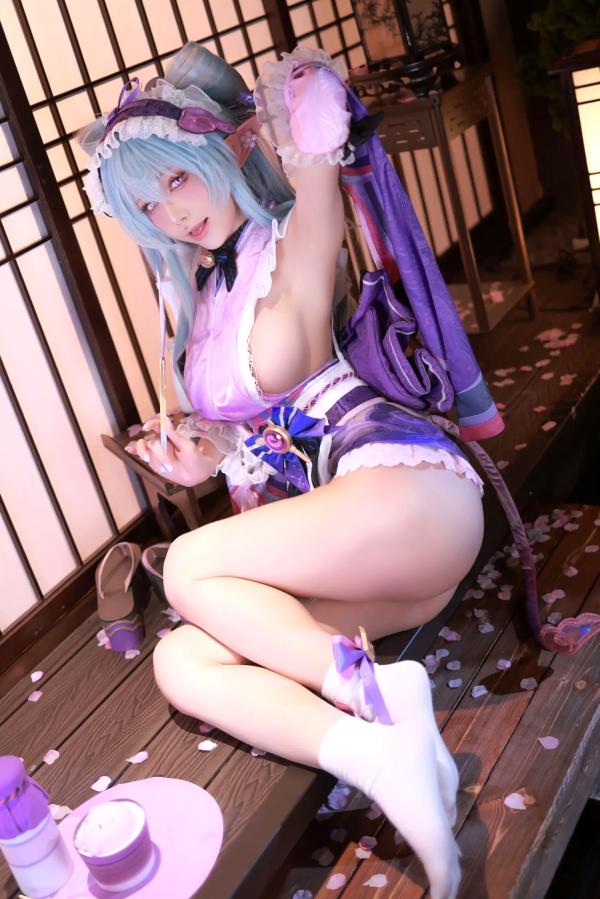    水淼aqua - 梦见月瑞希（原神）日式浴室私房COS写真 性感浴巾诱惑美图第21张图片