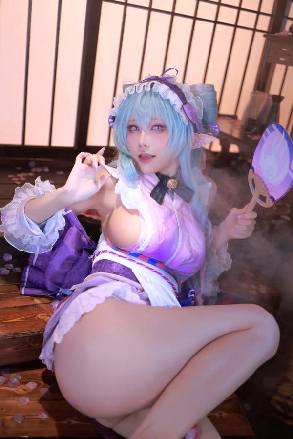    水淼aqua - 梦见月瑞希（原神）日式浴室私房COS写真 性感浴巾诱惑美图第29张图片