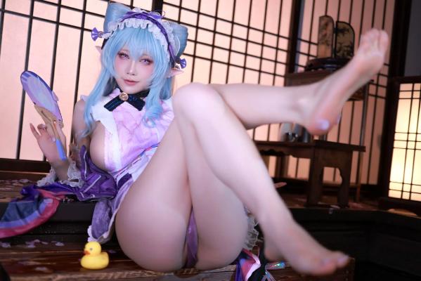    水淼aqua - 梦见月瑞希（原神）日式浴室私房COS写真 性感浴巾诱惑美图第31张图片