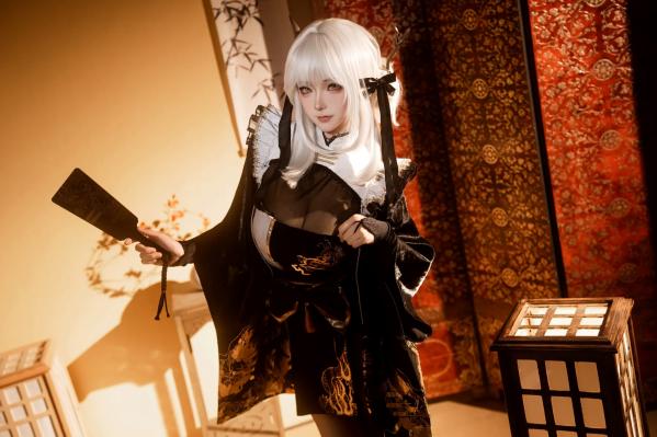    Seya-狮砸 - Nikke 布兰儿和服 日式和室黑丝优雅性感Cosplay写真第5张图片