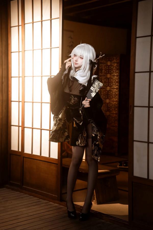    Seya-狮砸 - Nikke 布兰儿和服 日式和室黑丝优雅性感Cosplay写真第12张图片