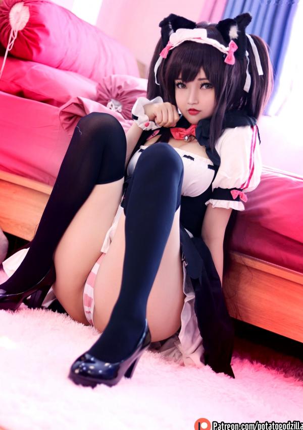    Potato-Godzilla-Chocola-猫娘乐园 甜美猫耳女仆装Cosplay性感私房写真第4张图片