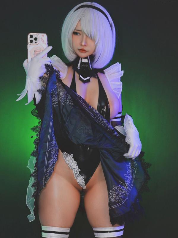    Potato-Godzilla-Eve-2B-尼尔-机械纪元-寄叶二号B型 性感Cosplay黑丝诱惑私房写真第3张图片
