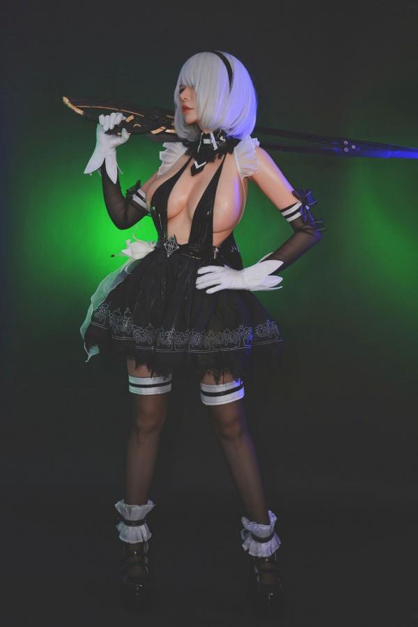    Potato-Godzilla-Eve-2B-尼尔-机械纪元-寄叶二号B型 性感Cosplay黑丝诱惑私房写真第7张图片