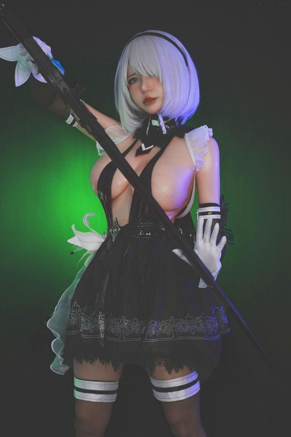    Potato-Godzilla-Eve-2B-尼尔-机械纪元-寄叶二号B型 性感Cosplay黑丝诱惑私房写真第8张图片
