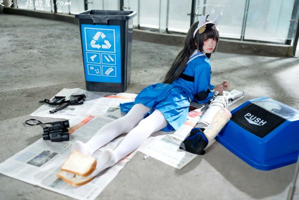    九柒喵 - 美游 蔚蓝档案水手服白丝萌系角色扮演COS第1张图片