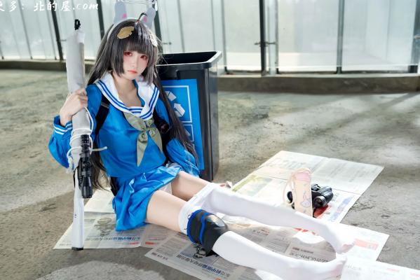    九柒喵 - 美游 蔚蓝档案水手服白丝萌系角色扮演COS第13张图片