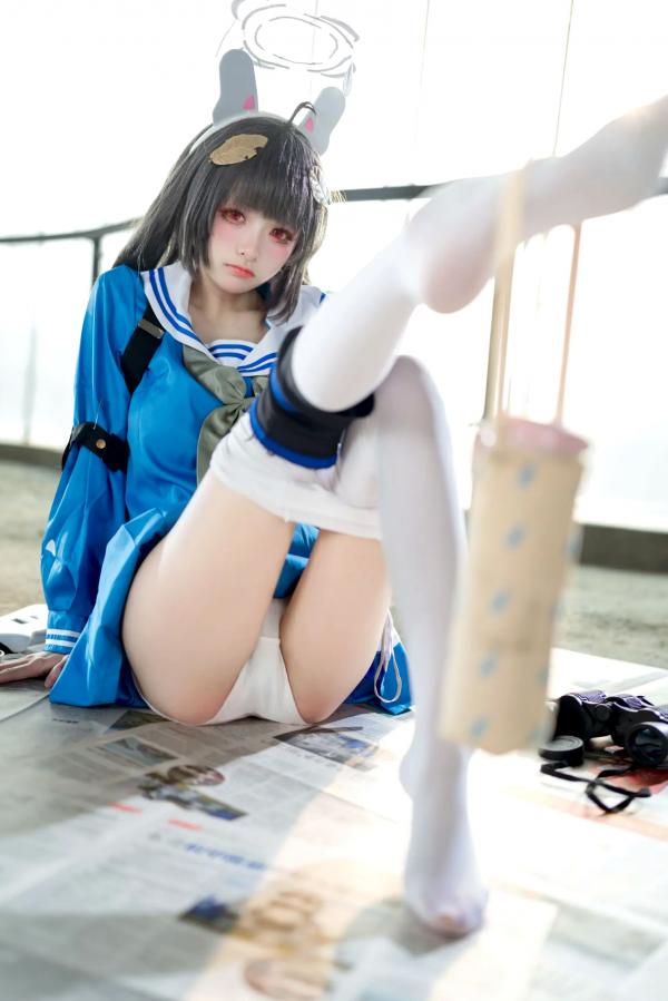    九柒喵 - 美游 蔚蓝档案水手服白丝萌系角色扮演COS第15张图片