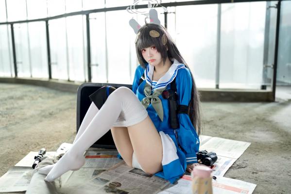    九柒喵 - 美游 蔚蓝档案水手服白丝萌系角色扮演COS第17张图片