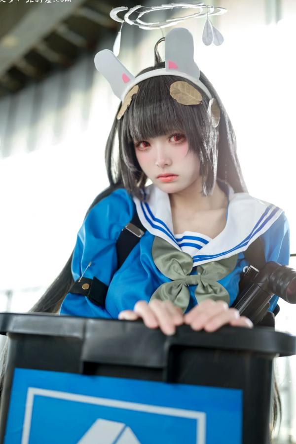    九柒喵 - 美游 蔚蓝档案水手服白丝萌系角色扮演COS第28张图片