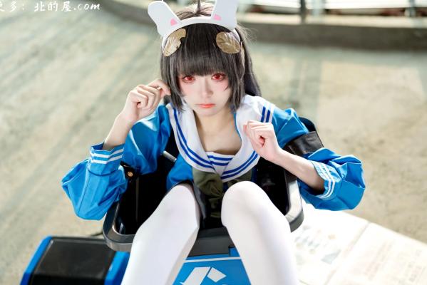    九柒喵 - 美游 蔚蓝档案水手服白丝萌系角色扮演COS第31张图片