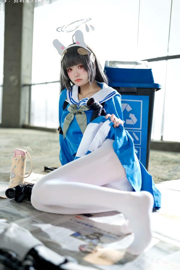   九柒喵 - 美游 蔚蓝档案水手服白丝萌系角色扮演COS第33张图片
