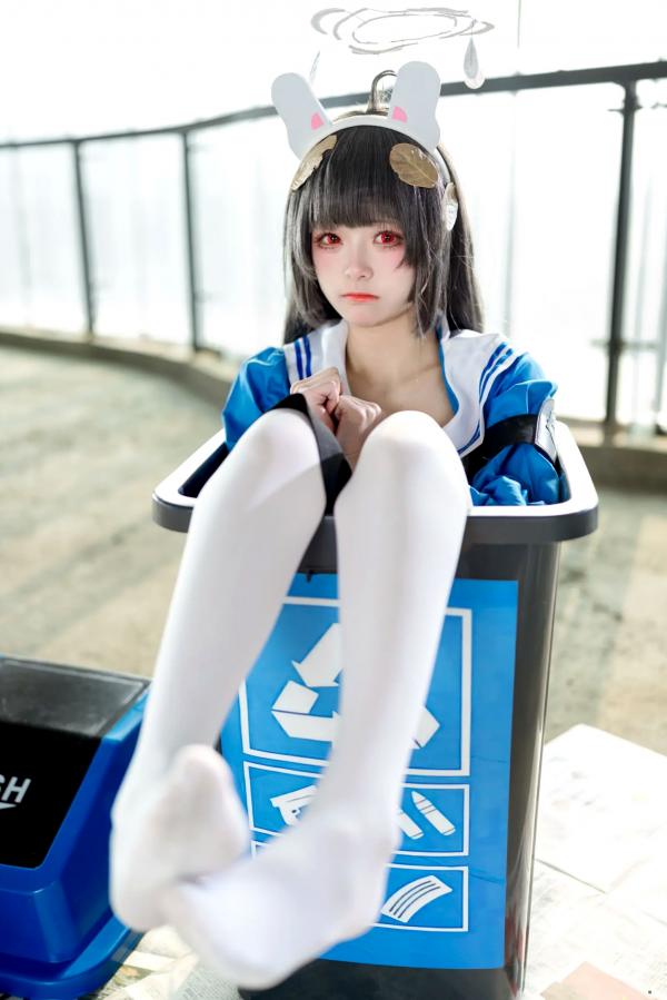    九柒喵 - 美游 蔚蓝档案水手服白丝萌系角色扮演COS第40张图片