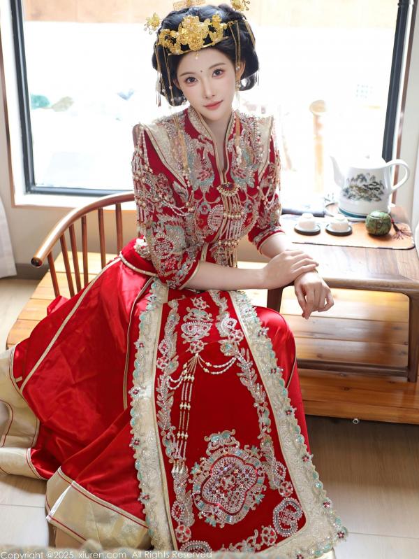 李霜 梨霜儿  XiuRen秀人网-10742-梨霜儿-中式秀禾服新娘红装性感内衣私房诱惑写真第15张图片