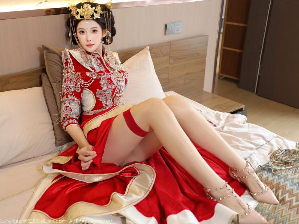 李霜 梨霜儿  XiuRen秀人网-10742-梨霜儿-中式秀禾服新娘红装性感内衣私房诱惑写真第47张图片