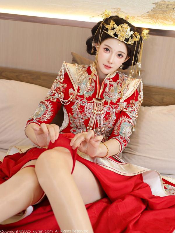 李霜 梨霜儿  XiuRen秀人网-10742-梨霜儿-中式秀禾服新娘红装性感内衣私房诱惑写真第62张图片