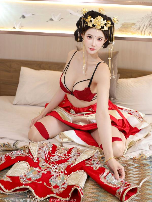 李霜 梨霜儿  XiuRen秀人网-10742-梨霜儿-中式秀禾服新娘红装性感内衣私房诱惑写真第74张图片