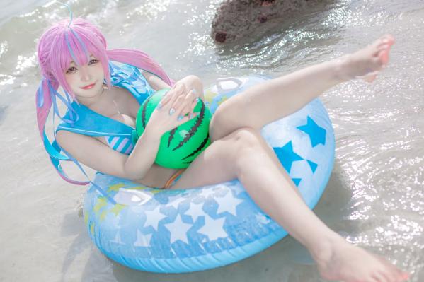    《Takanashi Hanari - Aqua》海边沙滩水手风比基尼COS写真第11张图片