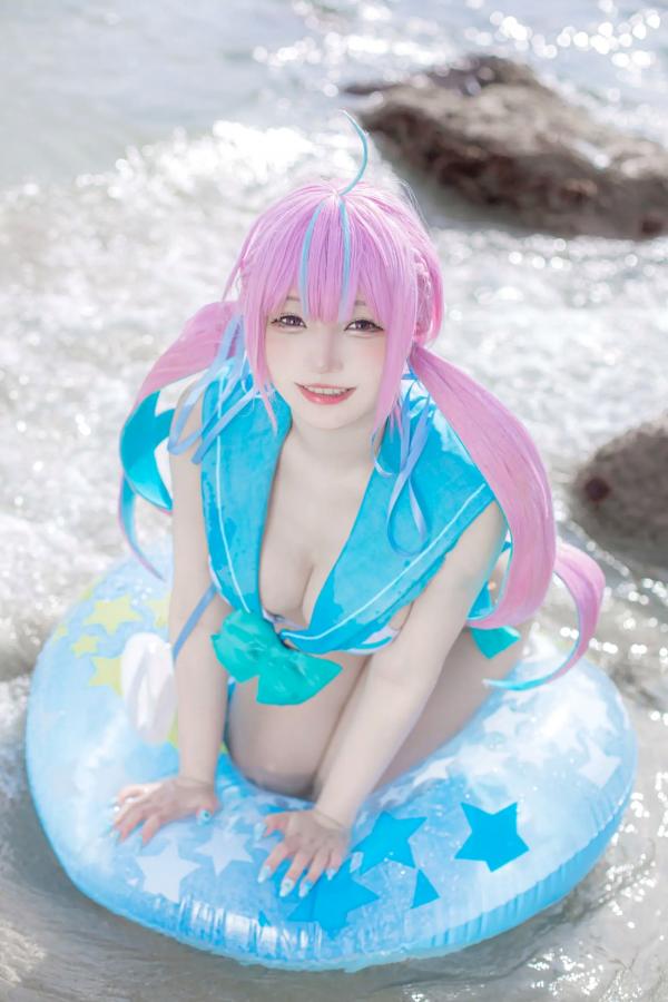    《Takanashi Hanari - Aqua》海边沙滩水手风比基尼COS写真第13张图片