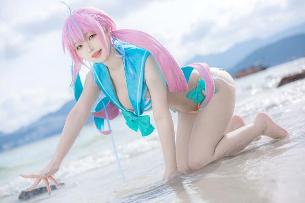    《Takanashi Hanari - Aqua》海边沙滩水手风比基尼COS写真第17张图片
