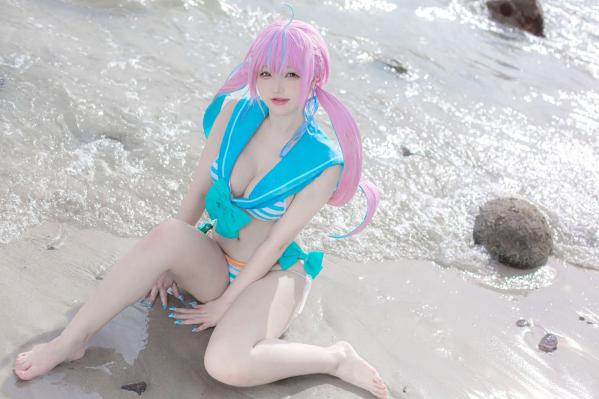    《Takanashi Hanari - Aqua》海边沙滩水手风比基尼COS写真第19张图片