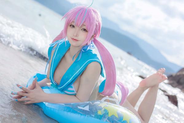    《Takanashi Hanari - Aqua》海边沙滩水手风比基尼COS写真第20张图片