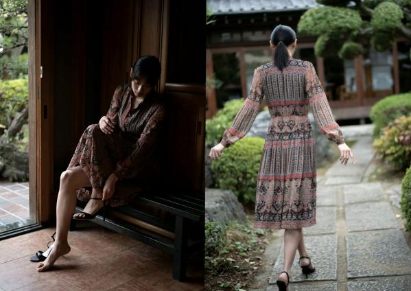   大槻りこ - yearing 日系女神黑色比基尼性感私房写真第4张图片
