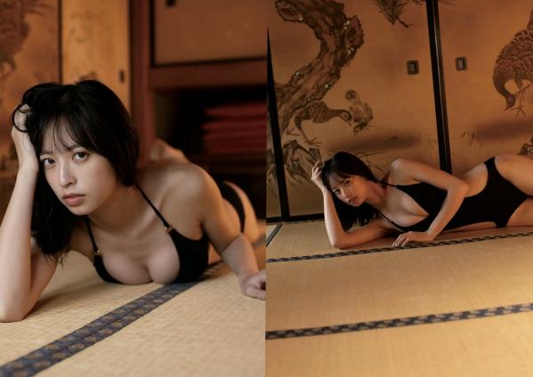    大槻りこ - yearing 日系女神黑色比基尼性感私房写真第37张图片