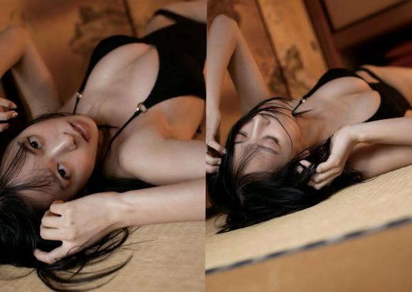    大槻りこ - yearing 日系女神黑色比基尼性感私房写真第38张图片