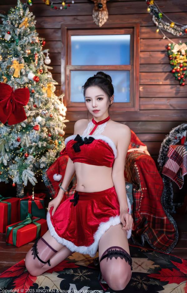    XingYan星颜社-449-大美妞儿-红色情趣圣诞装黑丝-2025.12.23第6张图片