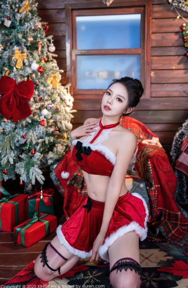    XingYan星颜社-449-大美妞儿-红色情趣圣诞装黑丝-2025.12.23第7张图片