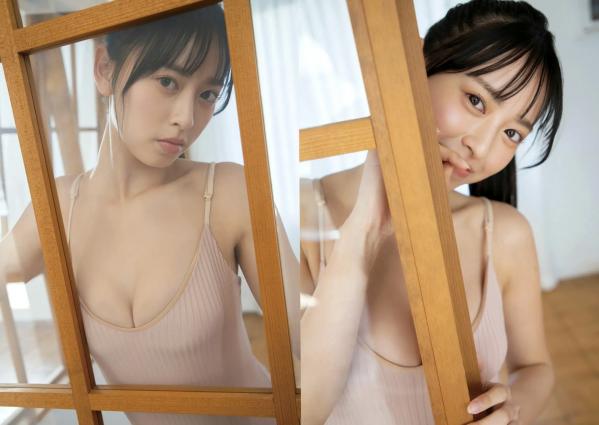    大槻りこ - Sparkle 日本清纯偶像粉色连体内衣与过膝长袜室内私房性感写真第12张图片