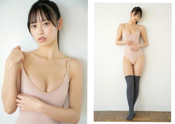    大槻りこ - Sparkle 日本清纯偶像粉色连体内衣与过膝长袜室内私房性感写真第20张图片