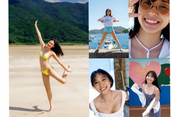    志田音々 - 優雅な挑発：日本清纯女神海边沙滩比基尼与性感私房写真第2张图片