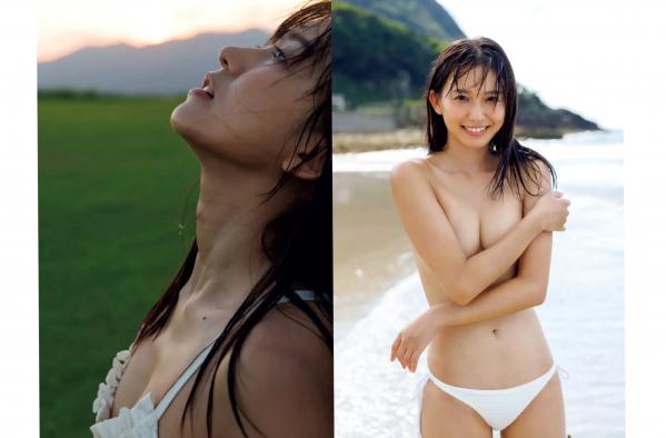    志田音々 - 優雅な挑発：日本清纯女神海边沙滩比基尼与性感私房写真第4张图片