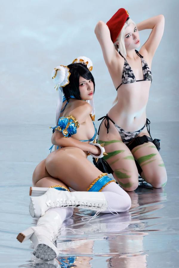    Jean Wanwan & Sharkparty - Chun li & Cammy 街霸春丽嘉米性感比基尼角色扮演写真第2张图片