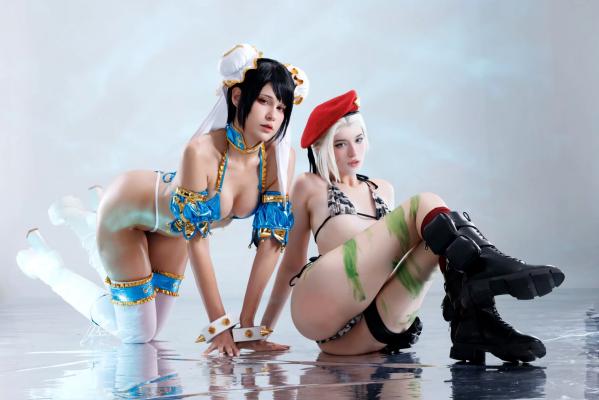    Jean Wanwan & Sharkparty - Chun li & Cammy 街霸春丽嘉米性感比基尼角色扮演写真第5张图片