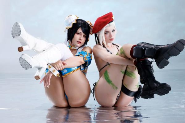    Jean Wanwan & Sharkparty - Chun li & Cammy 街霸春丽嘉米性感比基尼角色扮演写真第10张图片