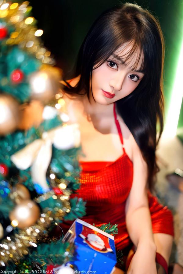    YouMi尤蜜荟-1193-沈南汐RuRu-红色连衣短裙-2025.12.25第17张图片