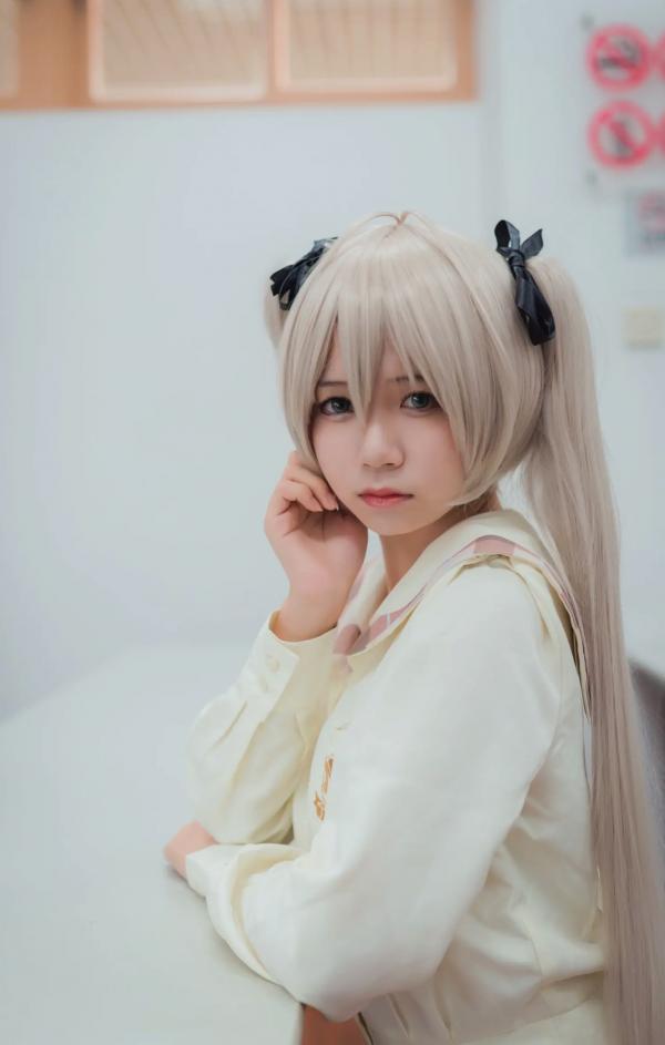    白金Saki 教室日系校服黑丝美腿萌系Cosplay写真第6张图片