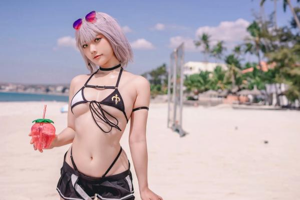   Messie Huang - Hololive Danchou 海滩比基尼性感角色扮演写真第4张图片