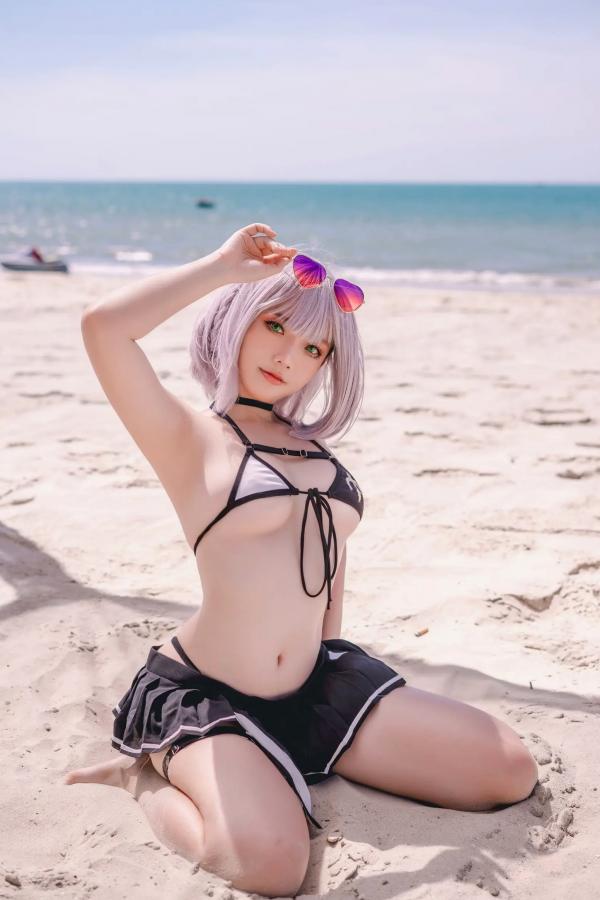    Messie Huang - Hololive Danchou 海滩比基尼性感角色扮演写真第17张图片