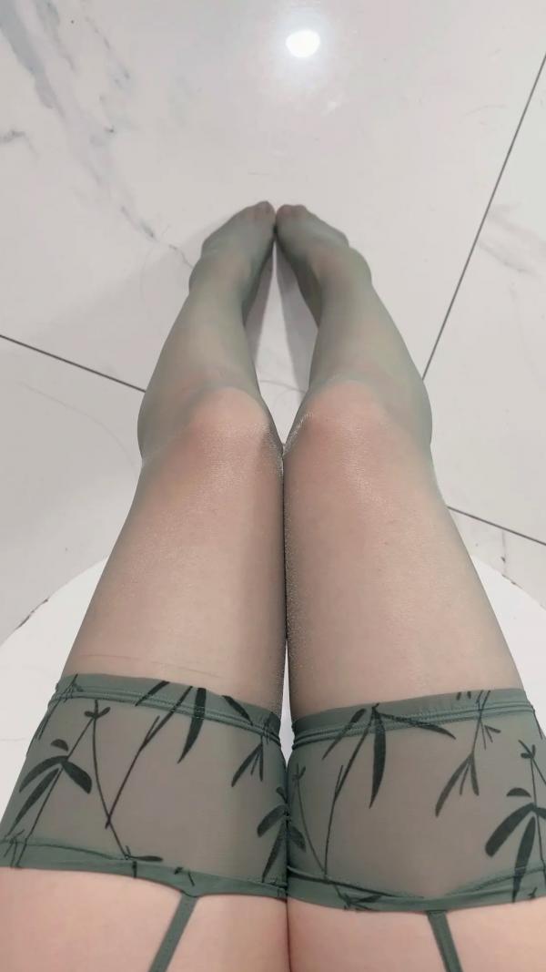    无影喵喵 - 青蛇自拍 绿色古风Cosplay性感美腿写真第6张图片
