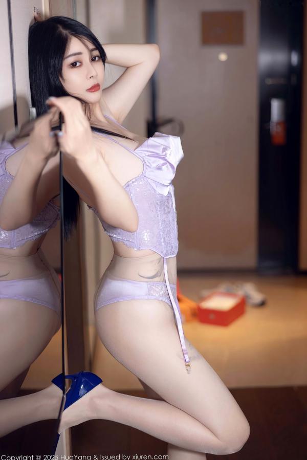    HuaYang花漾-648-凯竹Quinn-紫色情趣内衣私房美臀诱惑写真-无圣光大尺度第25张图片