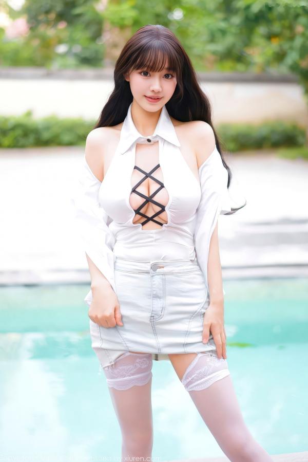    YouMi尤蜜荟 1190 朱可儿 - 泳池湿身白丝情趣内衣性感美臀 - 无圣光大尺度写真第9张图片