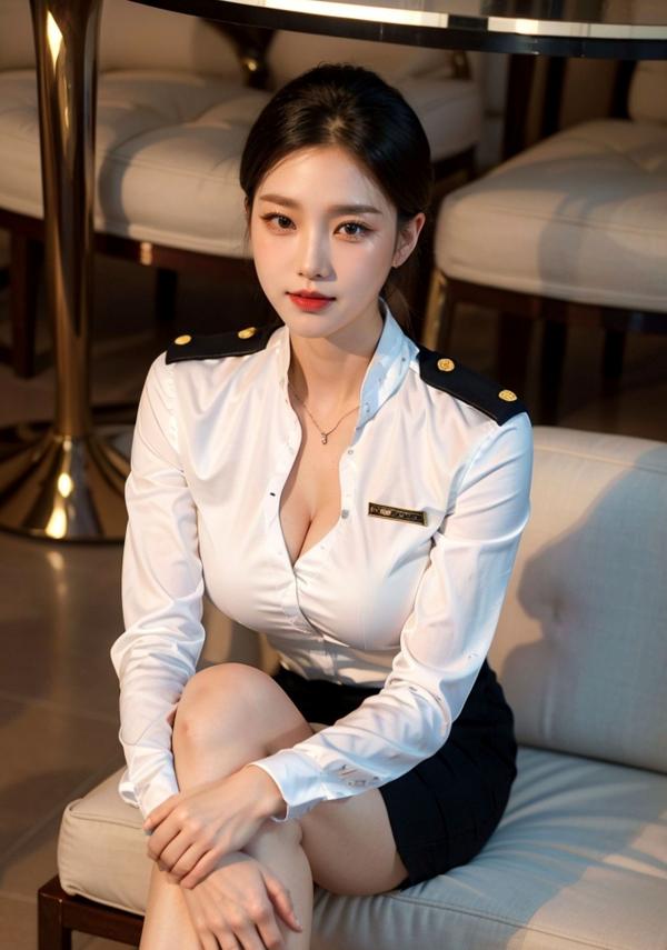    AI美女-拟实-机场大厅里的空姐-18禁 极品空姐性感制服诱惑大尺度无圣光写真第12张图片